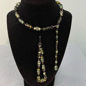 Green crystal necklace and bracelet